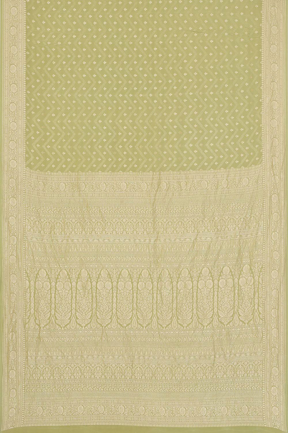 Image of Banarasi Crepe Pista Green Saree